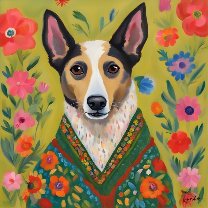 pets art postcard