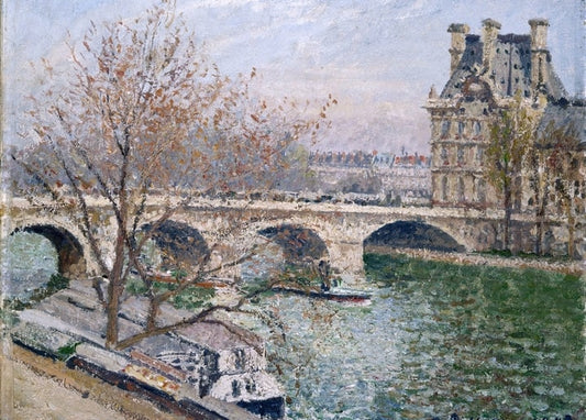 Herbstliches Gemälde der Seine mit Pont Royal und Pavillon de Flore, von Camille Pissarro