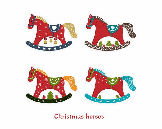 Фігурні листівки Christmas horses