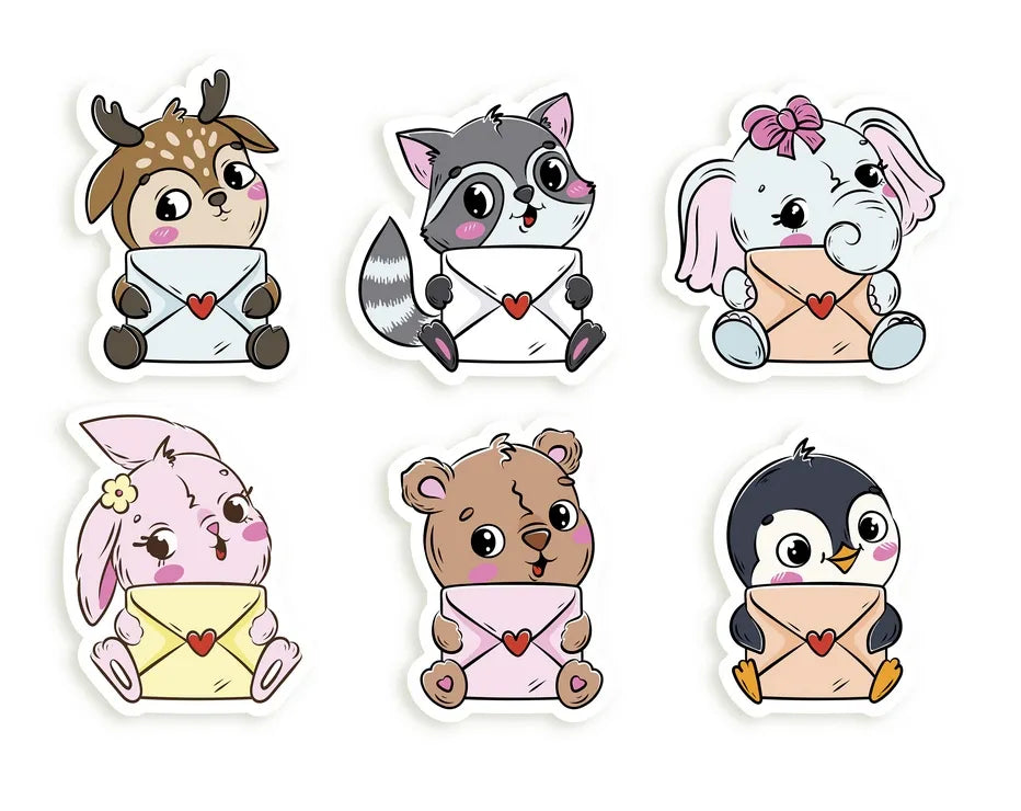 Letters from Animals — Set of 6 Shaped Postcards