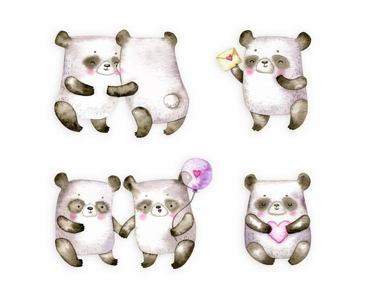 Фігурні листівки Love & Pandas