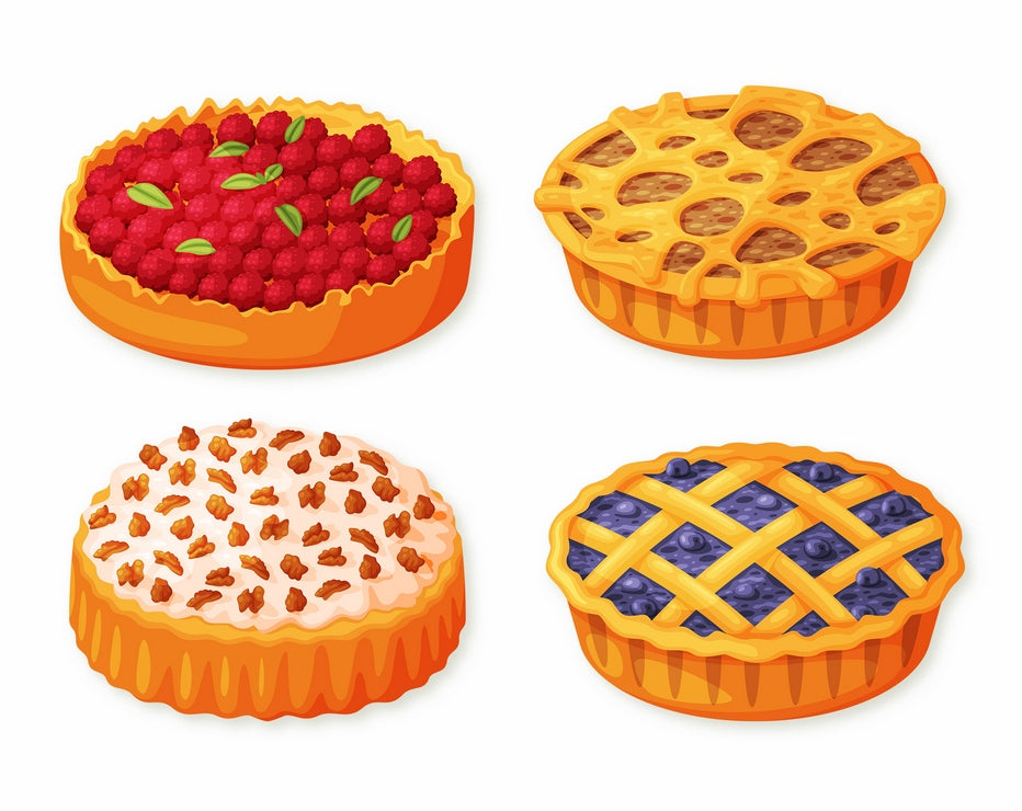 Shaped postcards set Summer Pies