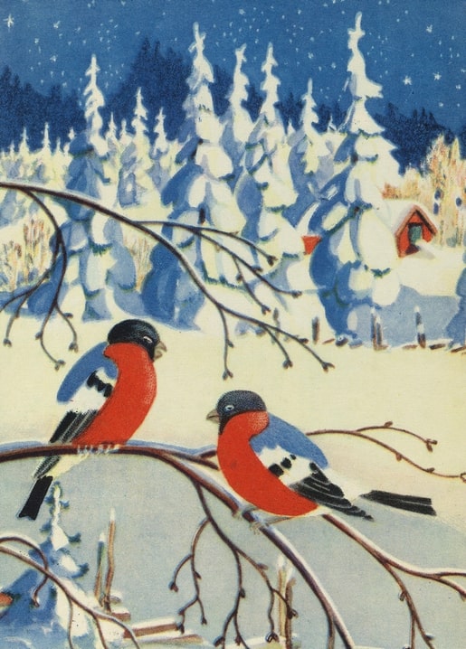 christmas retro vintage postcard