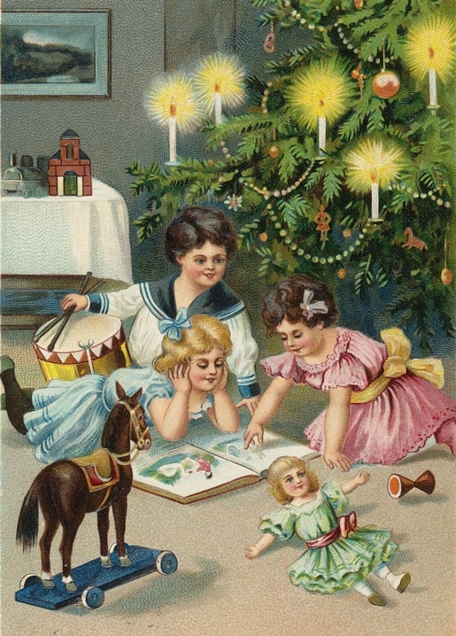 christmas retro vintage postcard