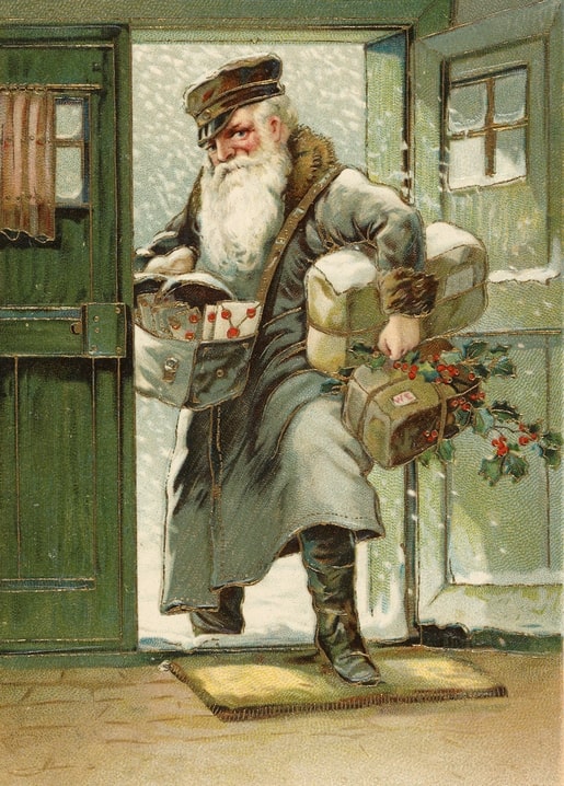 christmas retro vintage postcard