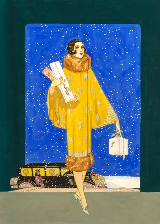 christmas retro vintage postcard