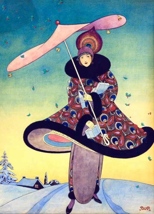 christmas retro vintage postcard