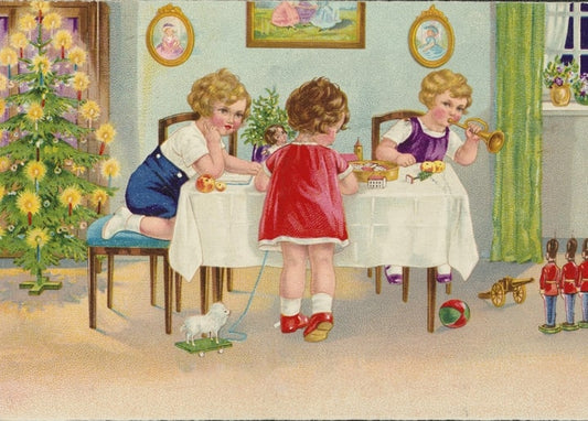 christmas retro vintage postcard
