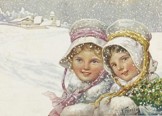 christmas retro vintage postcard