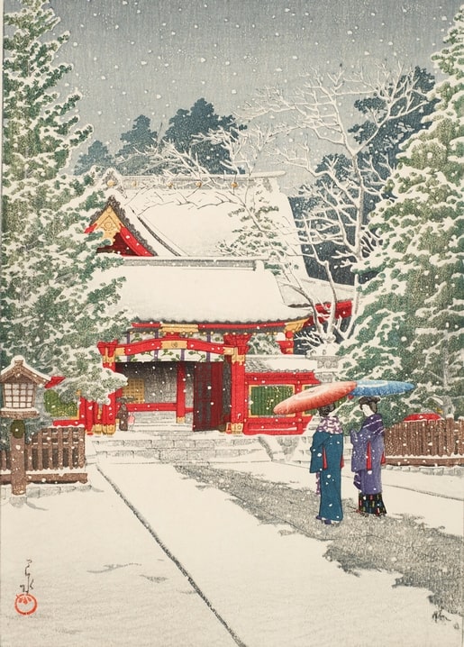 winter art postcard