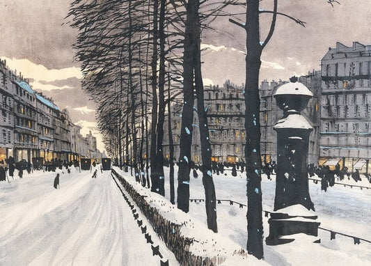 winter art postcard