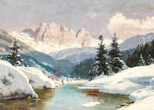 winter art postcard