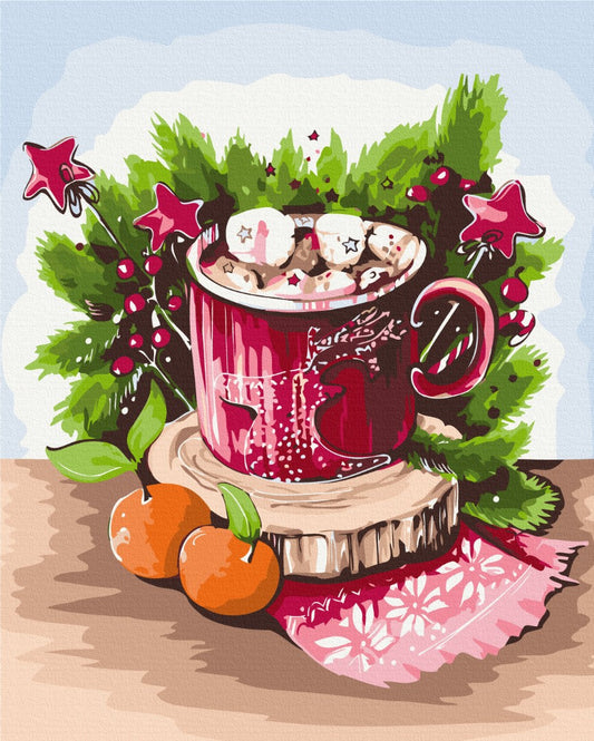 new year art postcardspainting by number, winter theme