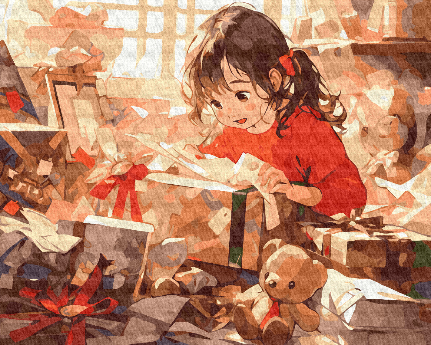 new year art postcardspainting by number, winter theme