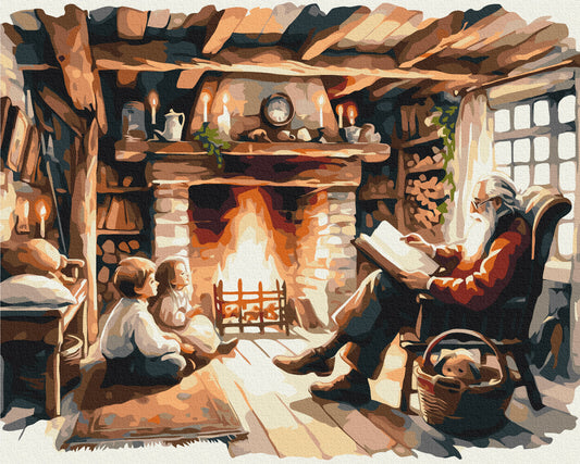 new year art postcardspainting by number, winter theme