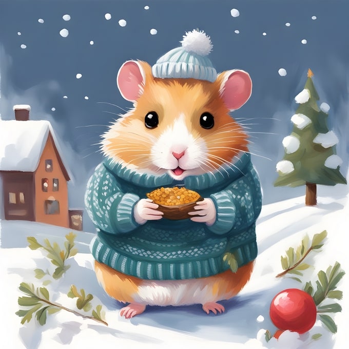 christmas cute animals postcards