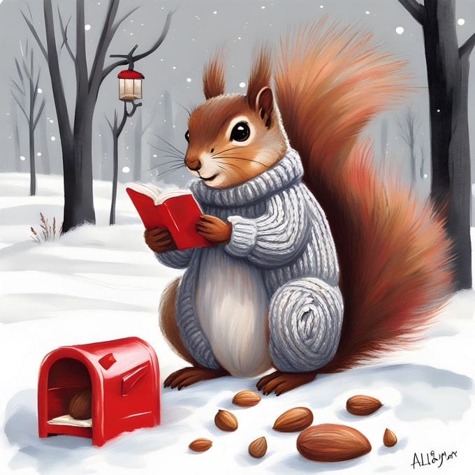 christmas cute animals postcards