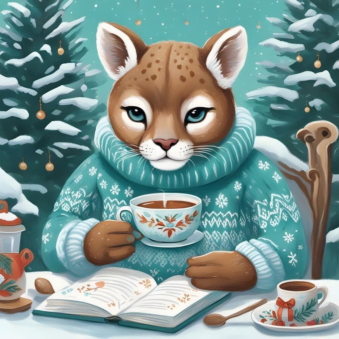 christmas cute animals postcards