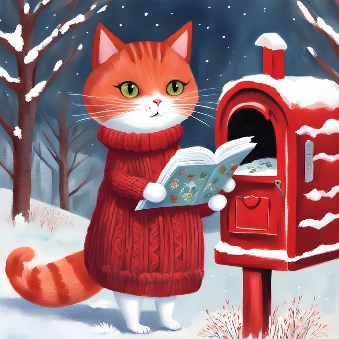 christmas cute animals postcards