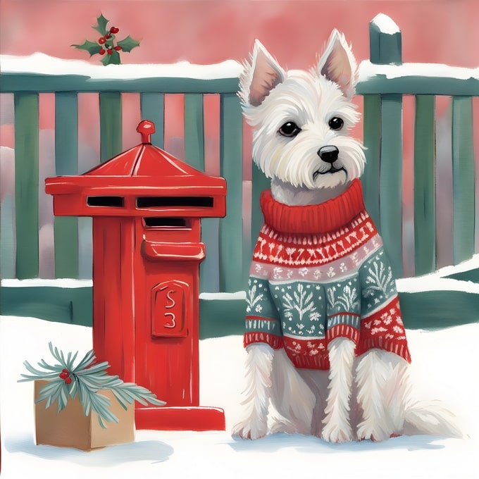 christmas cute animals postcards