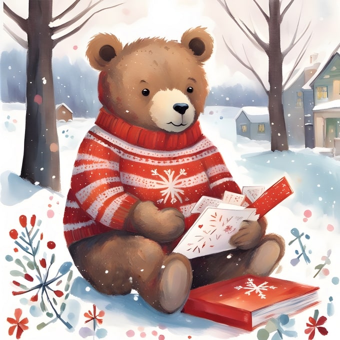 christmas cute animals postcards