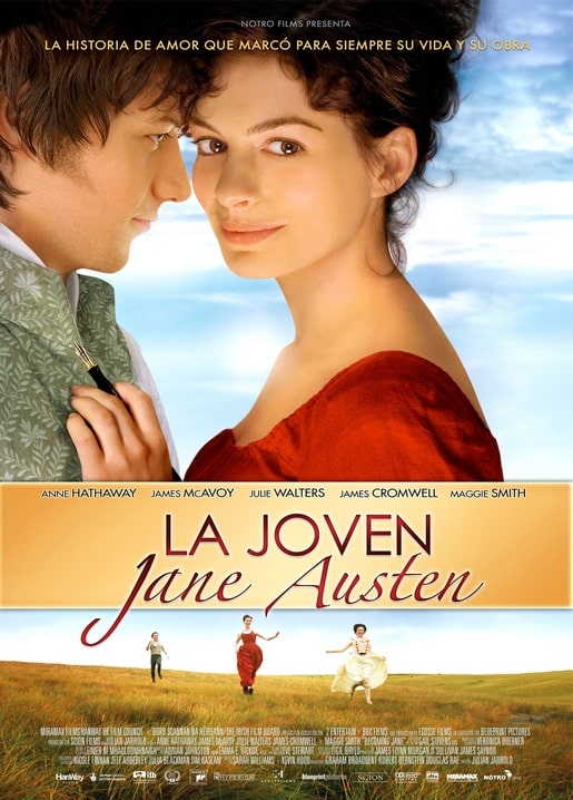 Postkarte mit spanischem Filmplakat zu Becoming Jane (2007), Anne Hathaway und James McAvoy