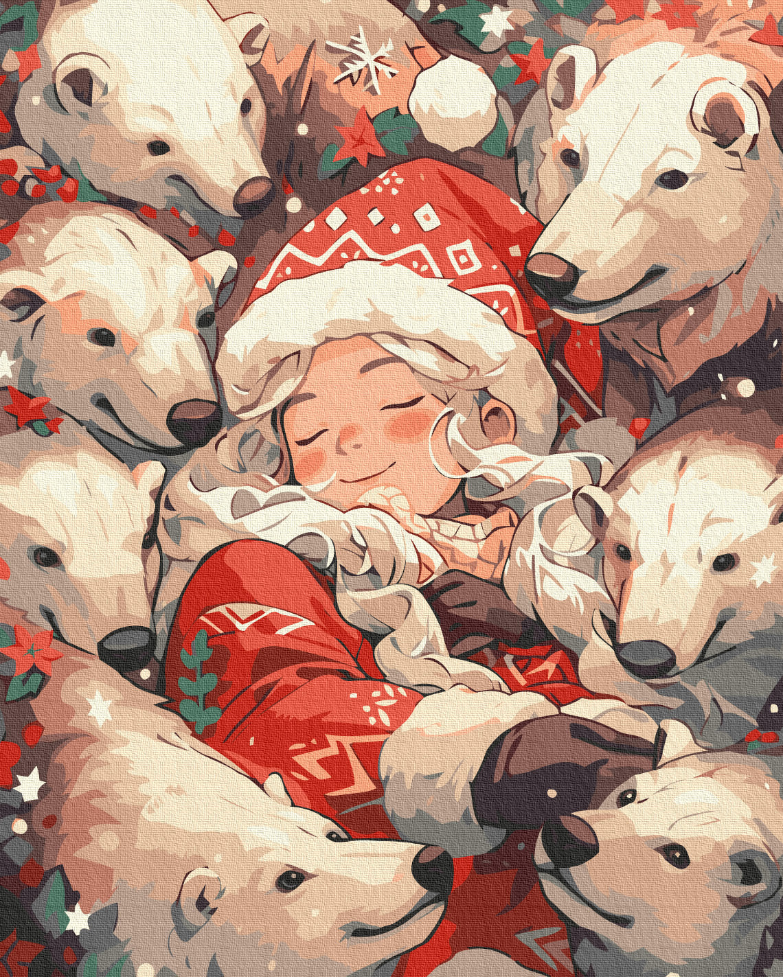 new year art postcardspainting by number, winter theme
