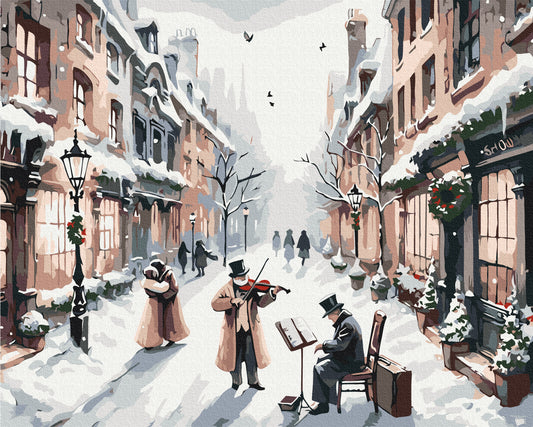 new year art postcardspainting by number, winter theme