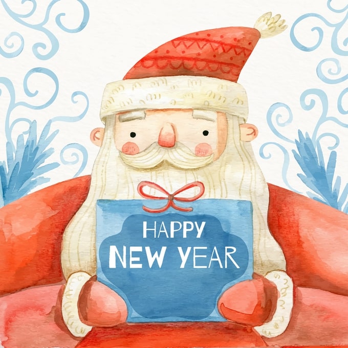 new year art postcards