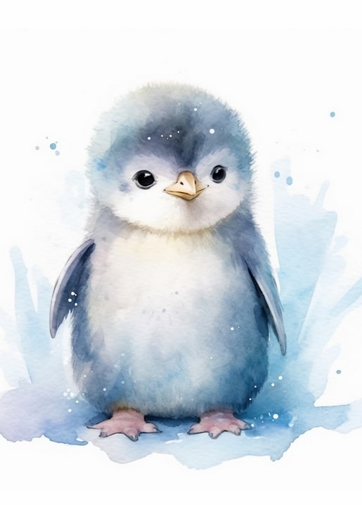 winter animal watercolor postcards