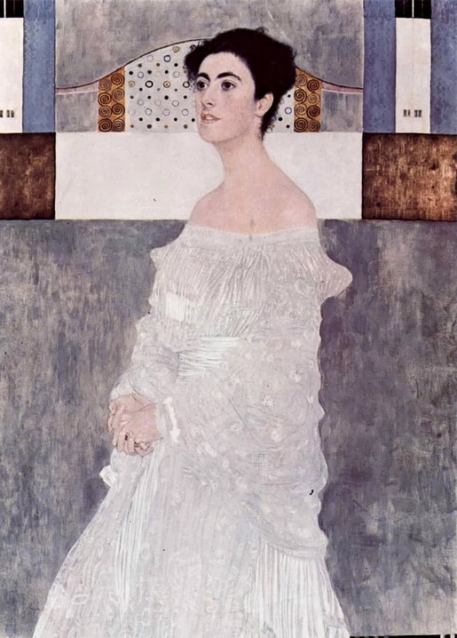 Klimts Porträt der Margaret Stonborough-Wittgenstein im weißen schulterfreien Kleid