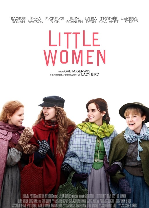 Vier March-Schwestern in Winterschals und Fäustlingen, Filmplakat zu Little Women