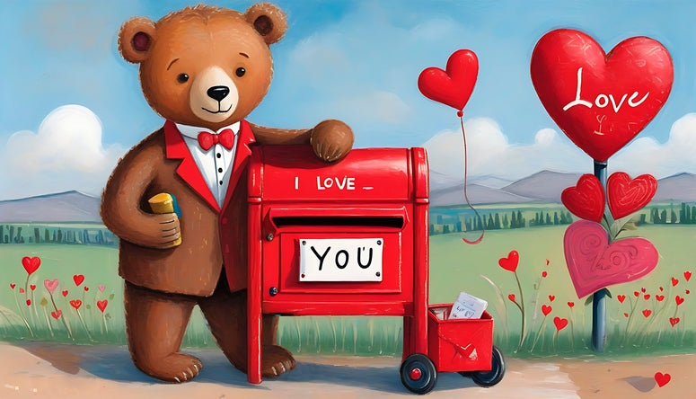 postcards with love and bear