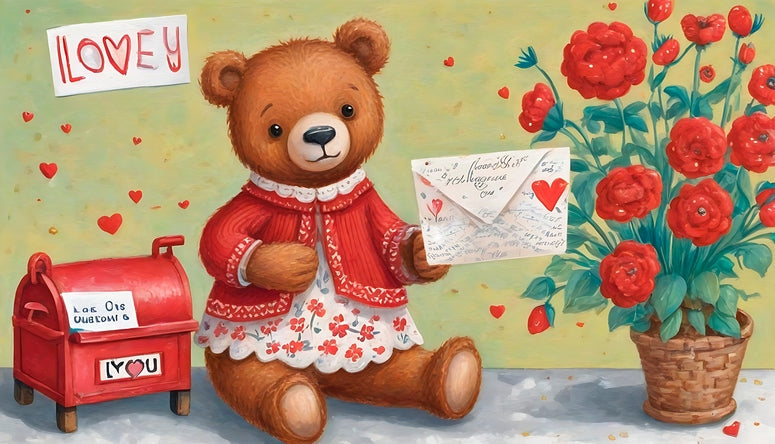 postcards with love and bear