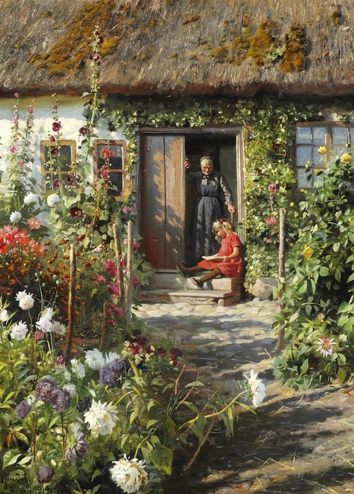 postcard based on a painting by artist Peder Mork Monsted