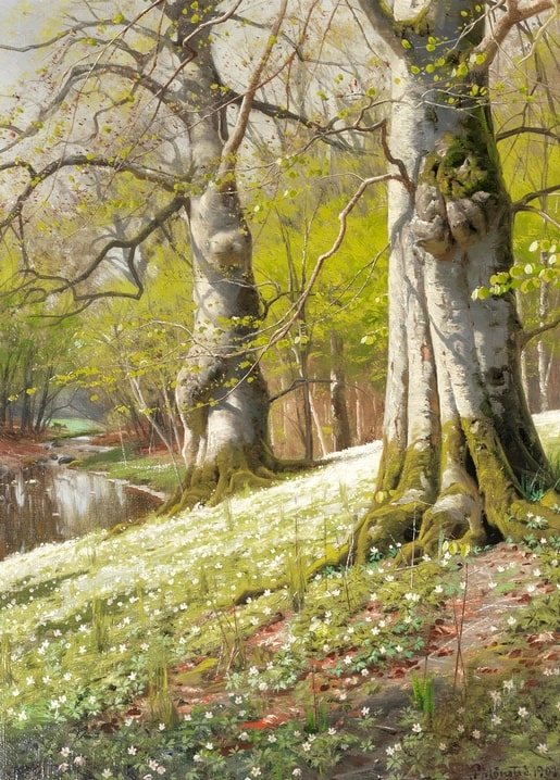 postcard based on a painting by artist Peder Mork Monsted