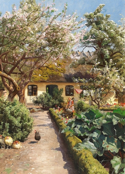 postcard based on a painting by artist Peder Mork Monsted