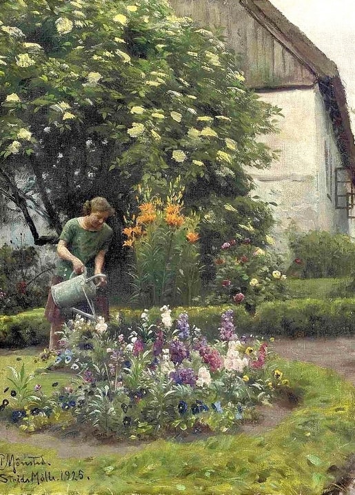 postcard based on a painting by artist Peder Mork Monsted