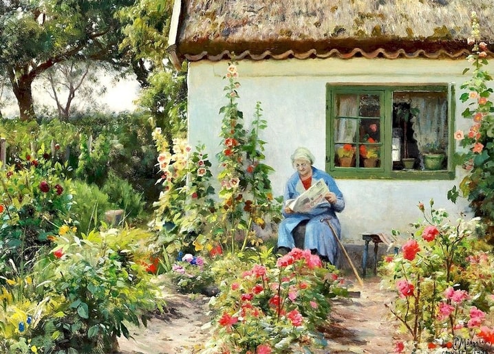 postcard based on a painting by artist Peder Mork Monsted