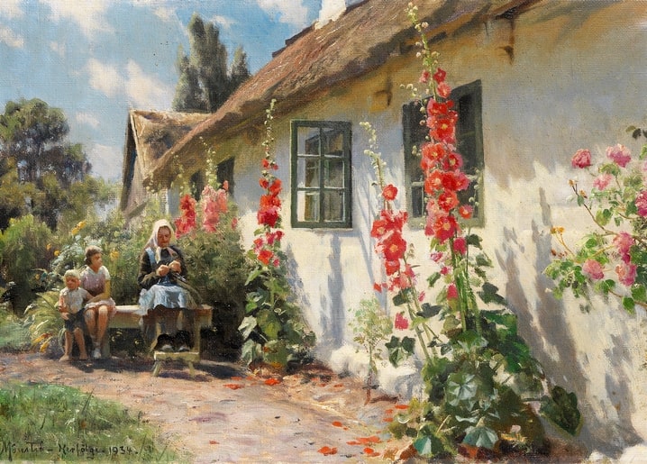 postcard based on a painting by artist Peder Mork Monsted