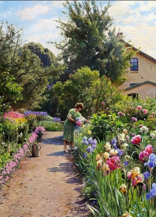 postcard based on a painting by artist Peder Mork Monsted