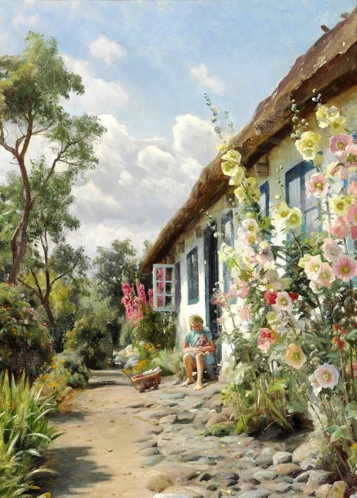 postcard based on a painting by artist Peder Mork Monsted