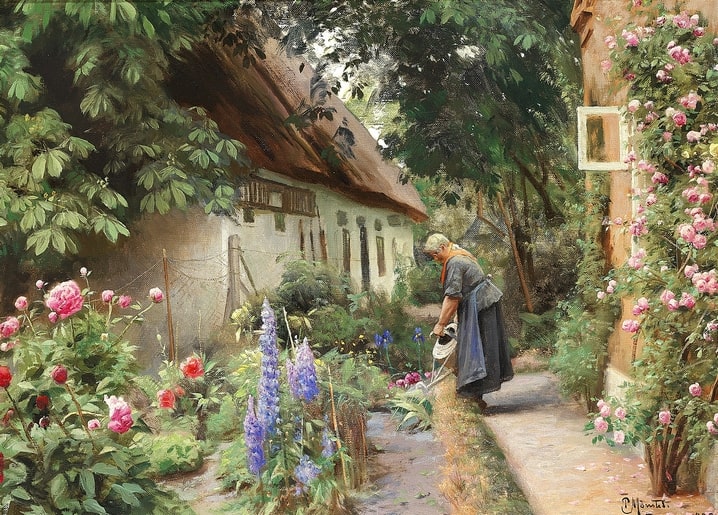 postcard based on a painting by artist Peder Mork Monsted