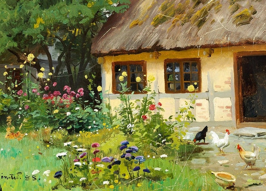 postcard based on a painting by artist Peder Mork Monsted