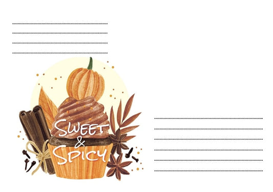 Акварельний конверт з гарбузовим капкейком «Sweet & Spicy», корицею та бадьяном