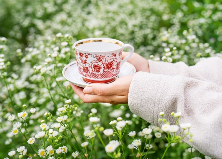 postcards coffee and flowes spring