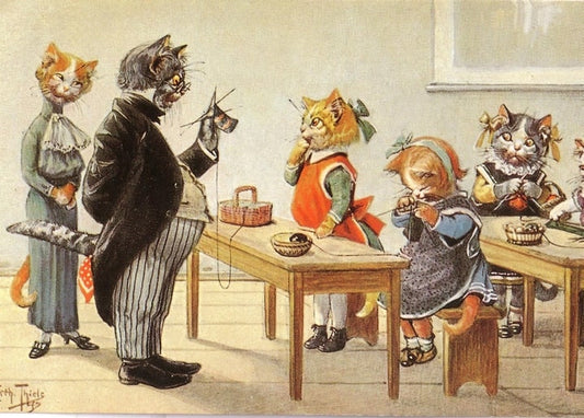 postcard with cats based on illustrations by artist Arthur Thiele