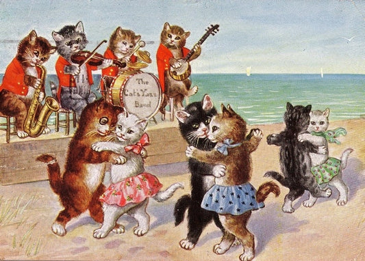 postcard with cats based on illustrations by artist Arthur Thiele