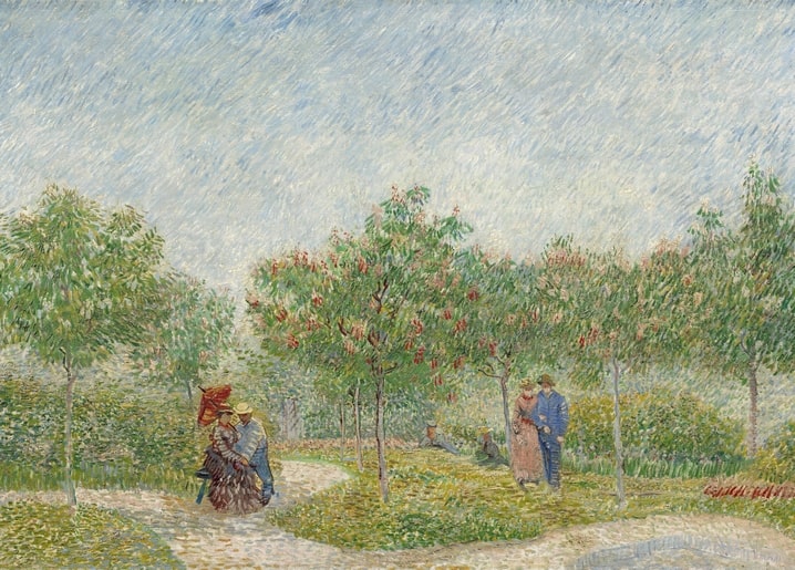 Картина Ван Гога «Сад на Монмартрі з закоханими парами», 1887 рік