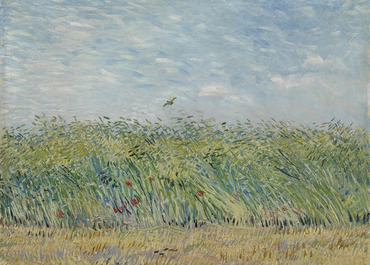 Van Goghs Weizenfeld mit Lerche — eine Lerche über goldenem Kornfeld, Paris 1887